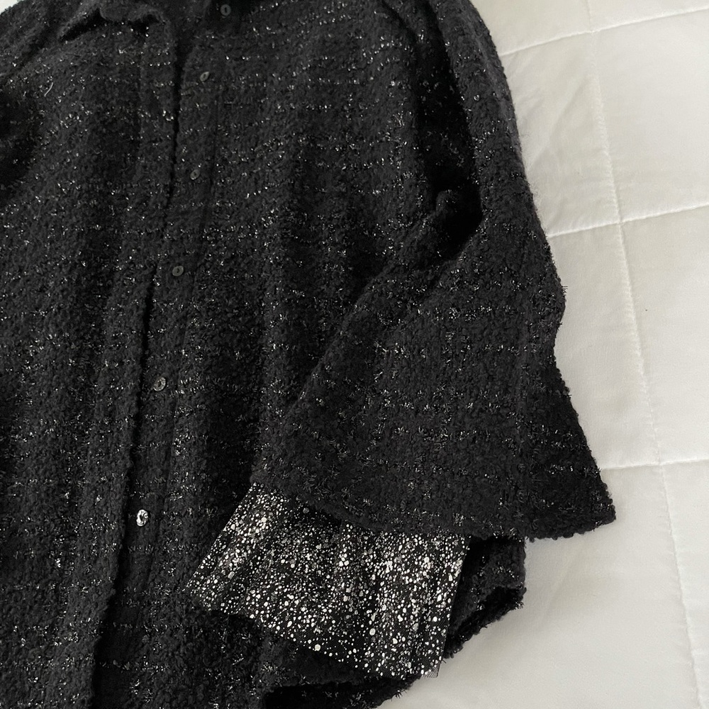 LYSANDRE PARIS Long Tweed Overshirt Coat! Very Sex in the City look! - Picture 4 of 10